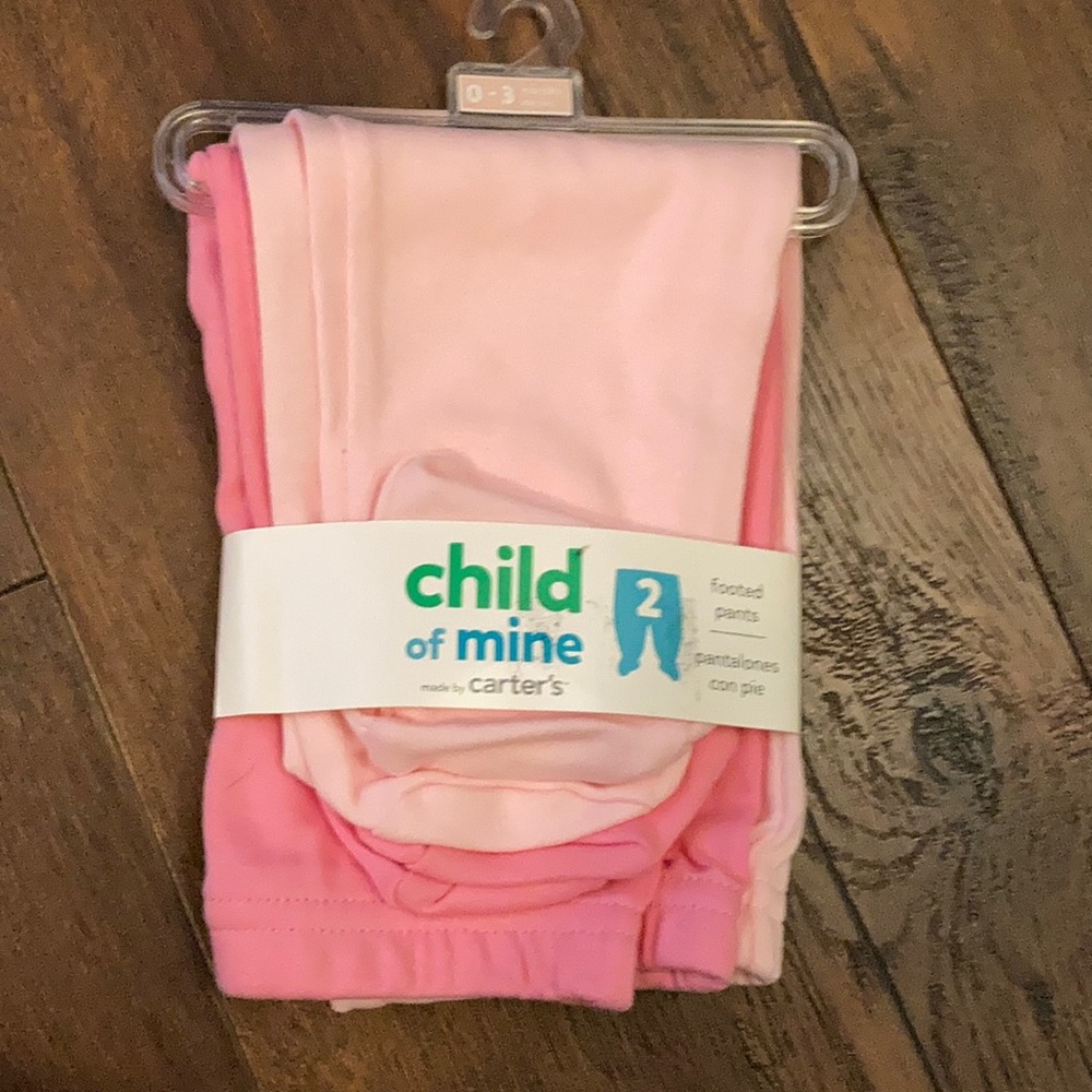 2 Pack Footed Pants 0-3m